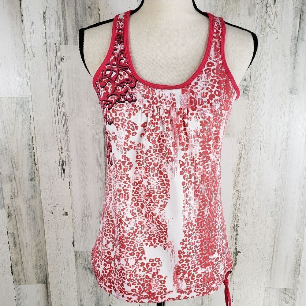 Athleta Pink Leopard Print Sport Tank Sz S